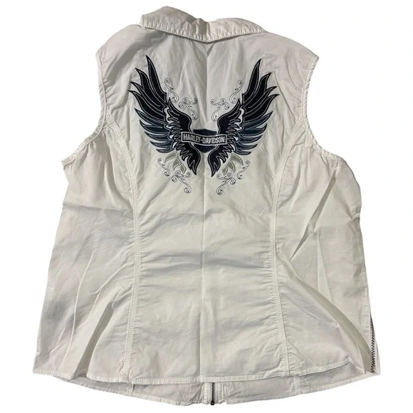 Harley-Davidson White Vest with Embroidered Details - Picture 3 of 6